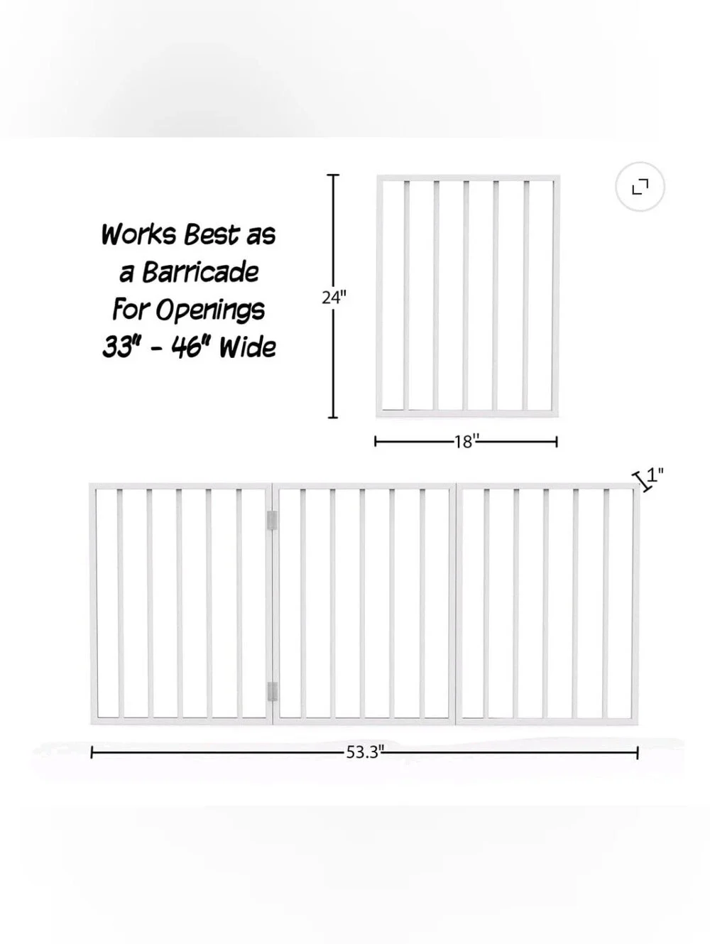 Petmaker Freestanding Wooden Pet Gate, White